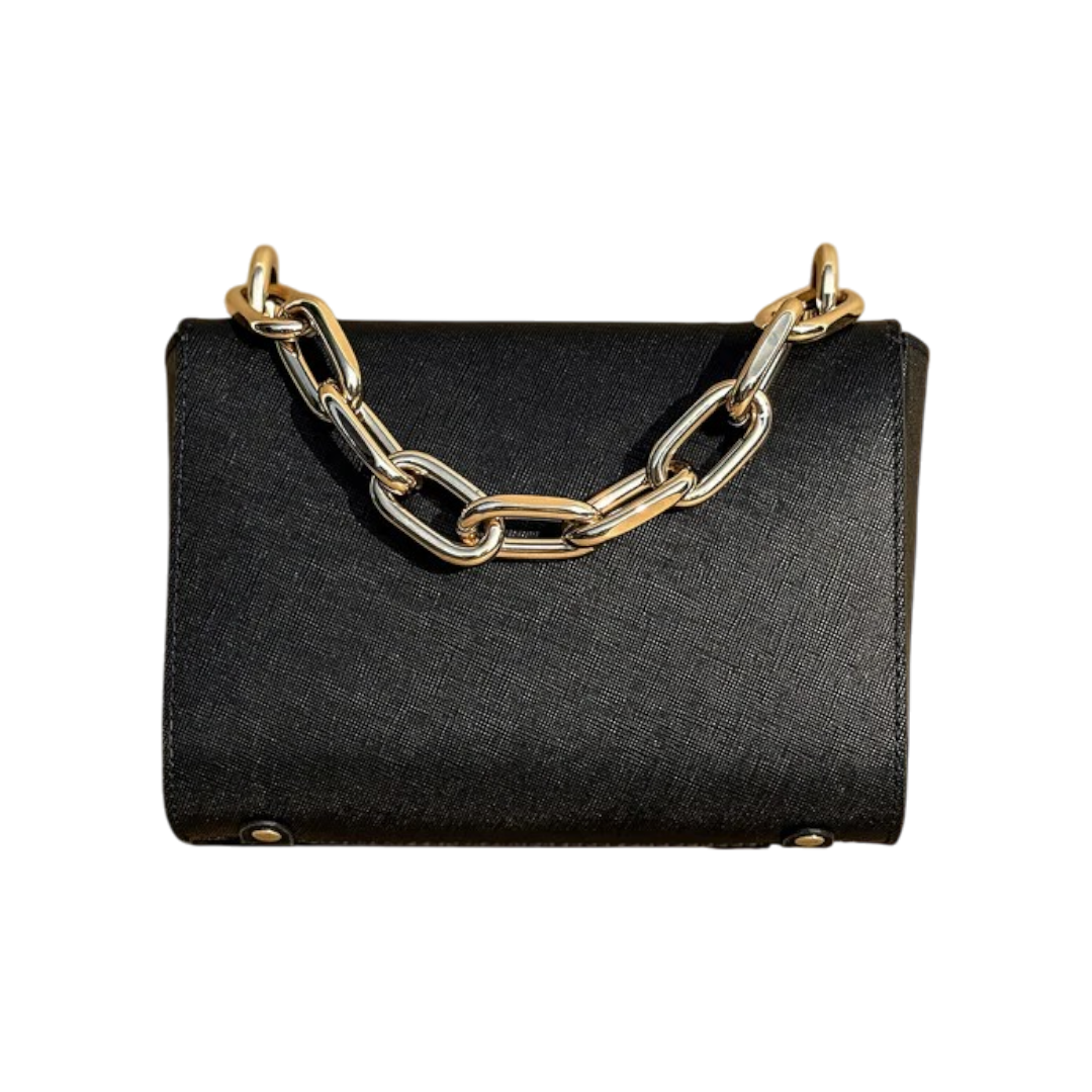 Regeneo Classic Black Textured Crossbody Bag