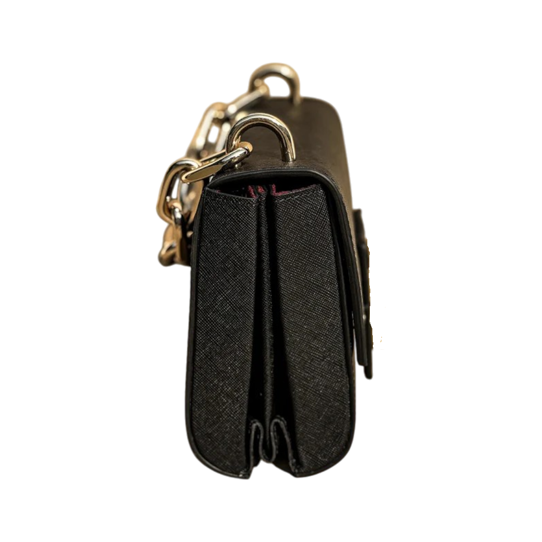 Regeneo Classic Black Textured Crossbody Bag